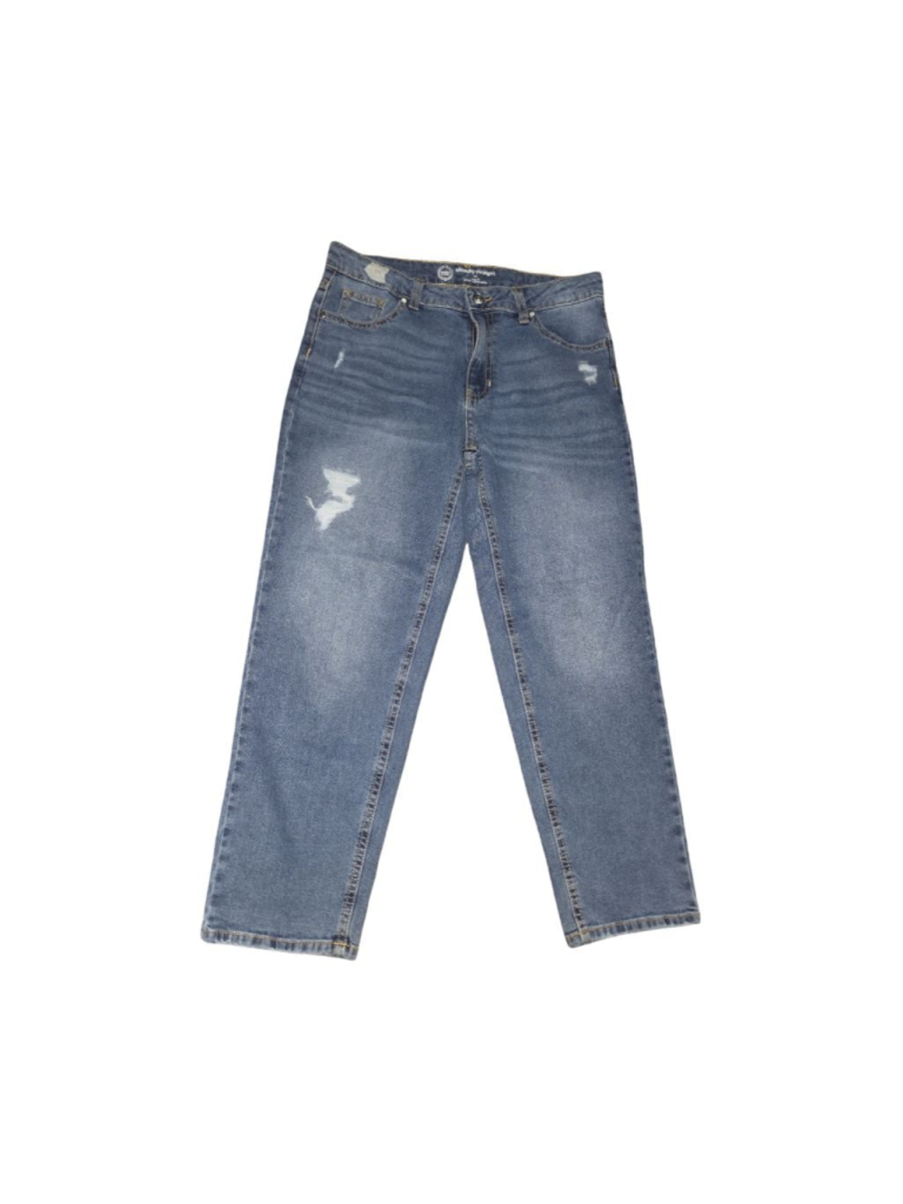 Women's Wonder Nation Blue Distressed Slouchy Straight Jeans Size 14 
#728